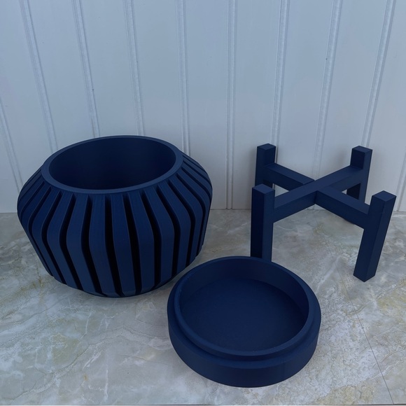 Indoor Flower Pot, The Vaki Planter Pot w Drainage Holes & Drip Tray, 3D Printed - Picture 11 of 12